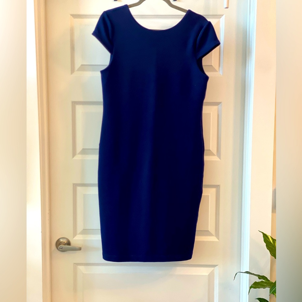 Philosophy Navy fitted Dress with U back.